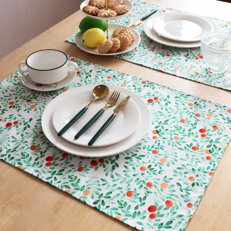 Multicolor Flower Leaves Kitchen Dining Table Mat Colorful Placemat Mat Heat Insulation Cup Bowl Coaster Pad Coffee Mat