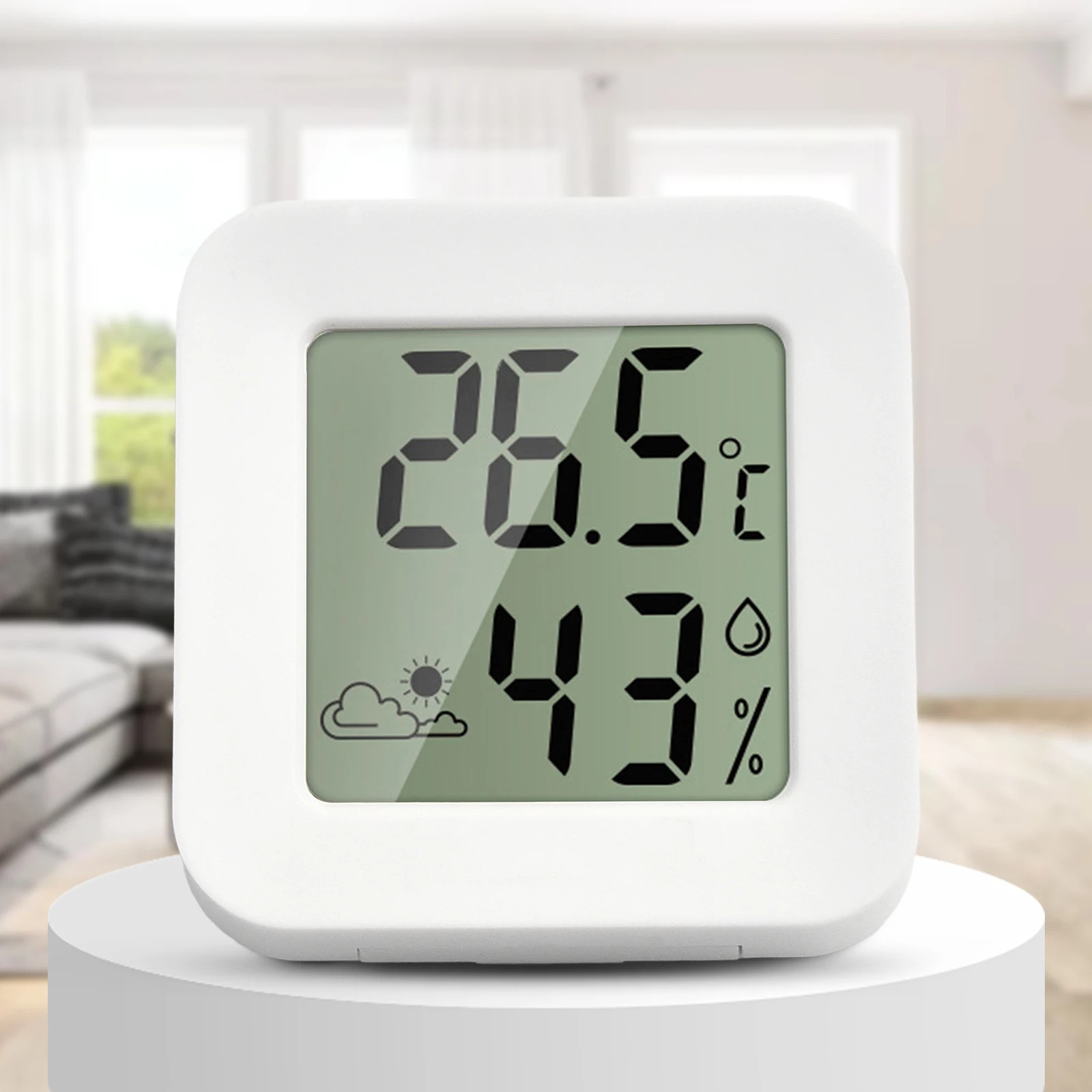 Room Thermometer ABS Small Weather Symbol Temperature Measurement Thermohygrometer Greenhouse Guitar Room Kitchen