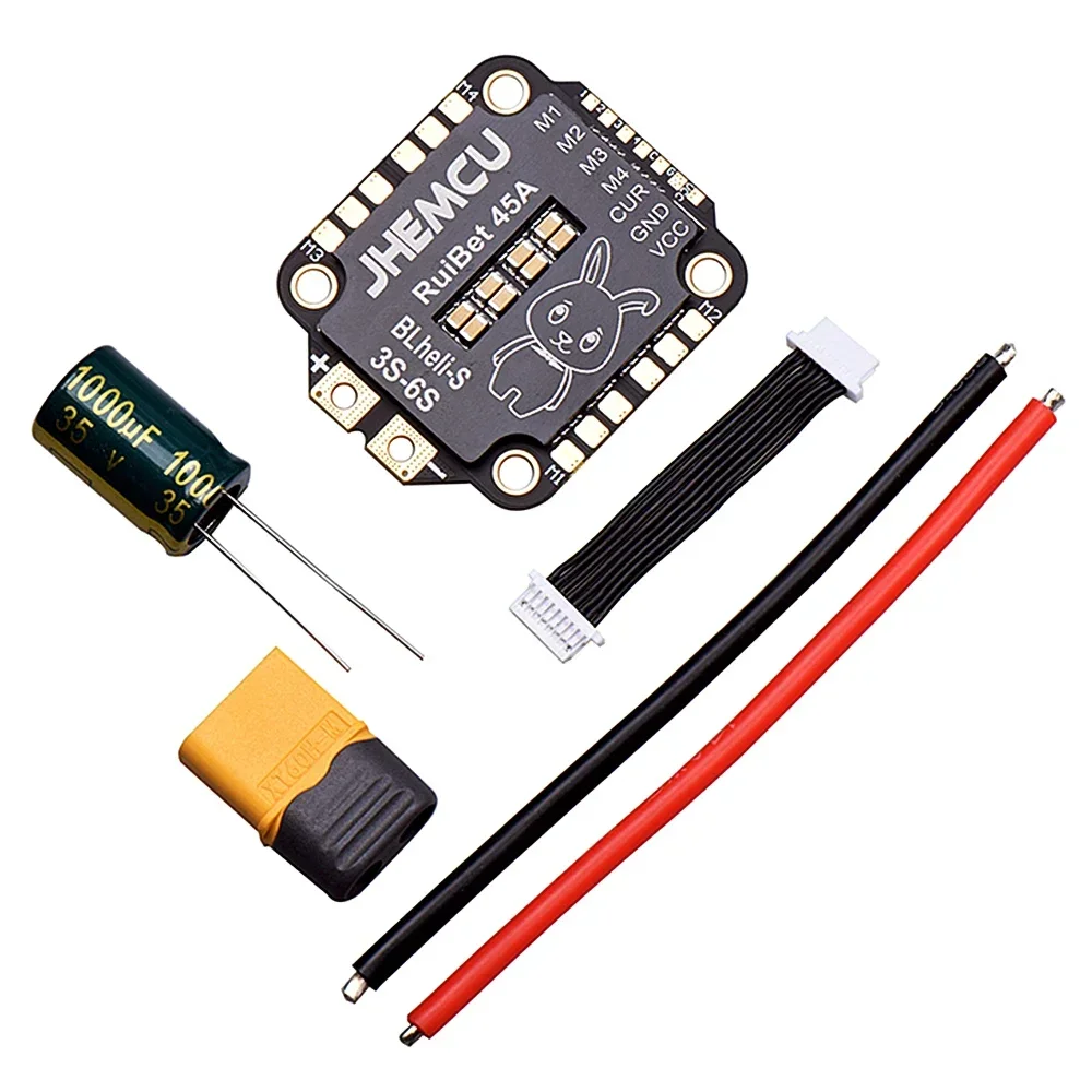 JHEMCU RuiBet 45A/ 55A ESC BLHELI_S Dshot600 4in1 Bürstenlosen ESC 3-6S 30,5X30,5 M4 für RC FPV Freestyle Flight Controller Drone