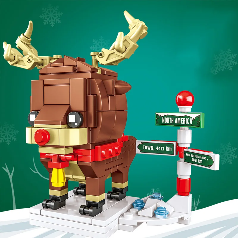 2023 Winter village santa claus christmas tree snowman Brickheadz Building Blocks Bricks Toys Gifts