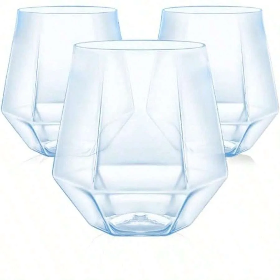 

40 Pcak Plastic Steml Wine Cocktail Whiskey Champagne Glasses 12 Oz Disposable Unbreakable Cups For Party Bars Wedding Tasting