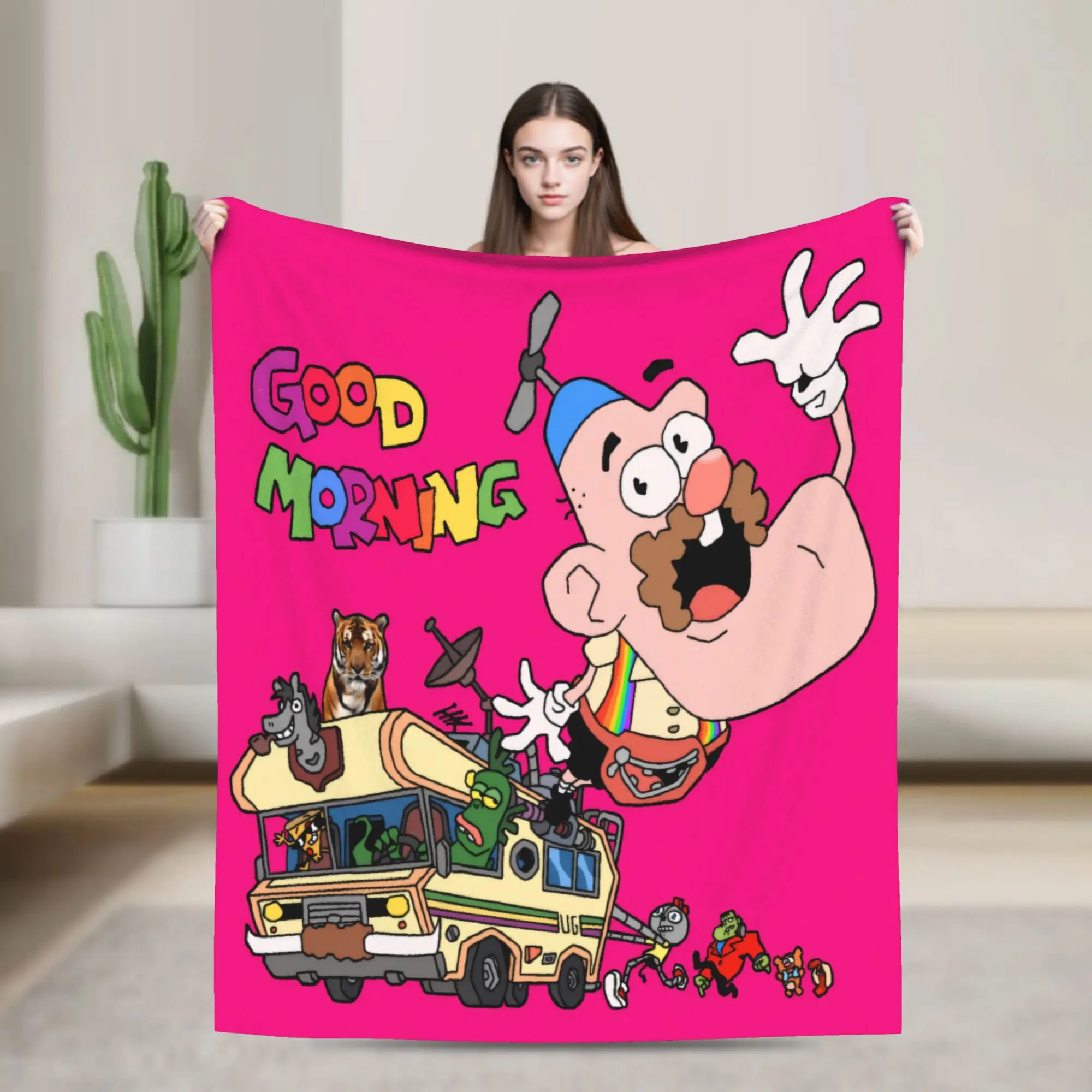 Uncle Grandpa Blanket  Warm Soft Comfortable Plush Bedding Throws For Living Room Decorative Flannel Bedspread Bed Cover