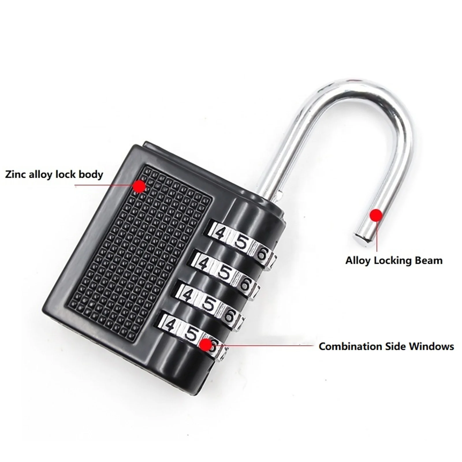 4 Digit Dial Combination Padlock Password Outdoor Weatherproof Suitcase Metal Code Password Security Lock Gate Fence Toolbox