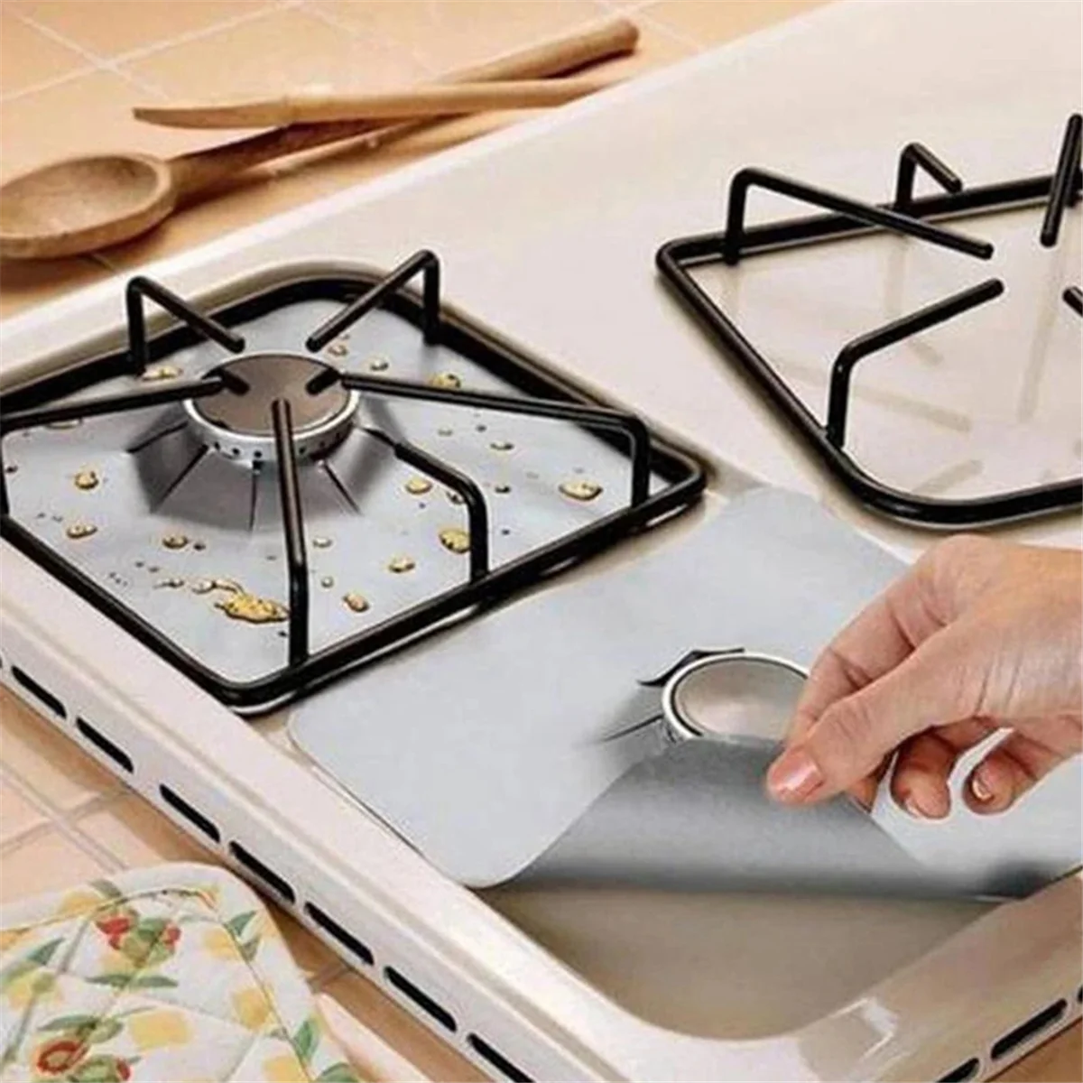 Gas Stove Protectors Kitchen Reusable Burner Covers Mat Protector Cleaning Pad Liner Cover Top Gas Stove Protector