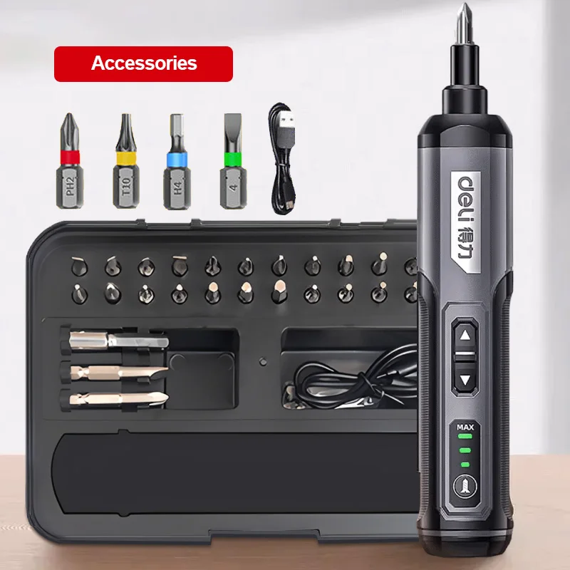 

4V Mini Electric Cordless Screwdriver Set Multi-function Household Smart 3-Speed Cordless Power Dril Electric Repair Tools Kit