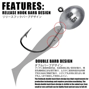 Cabeça de gabarito gancho 3x rockfish ajing ganchos de pesca para isca de minhoca macia baixo peixe produtos de pesca 0.8-7g 5 pçs/saco pique truta acessórios 8 principais vendas cabecote de pesca - №8