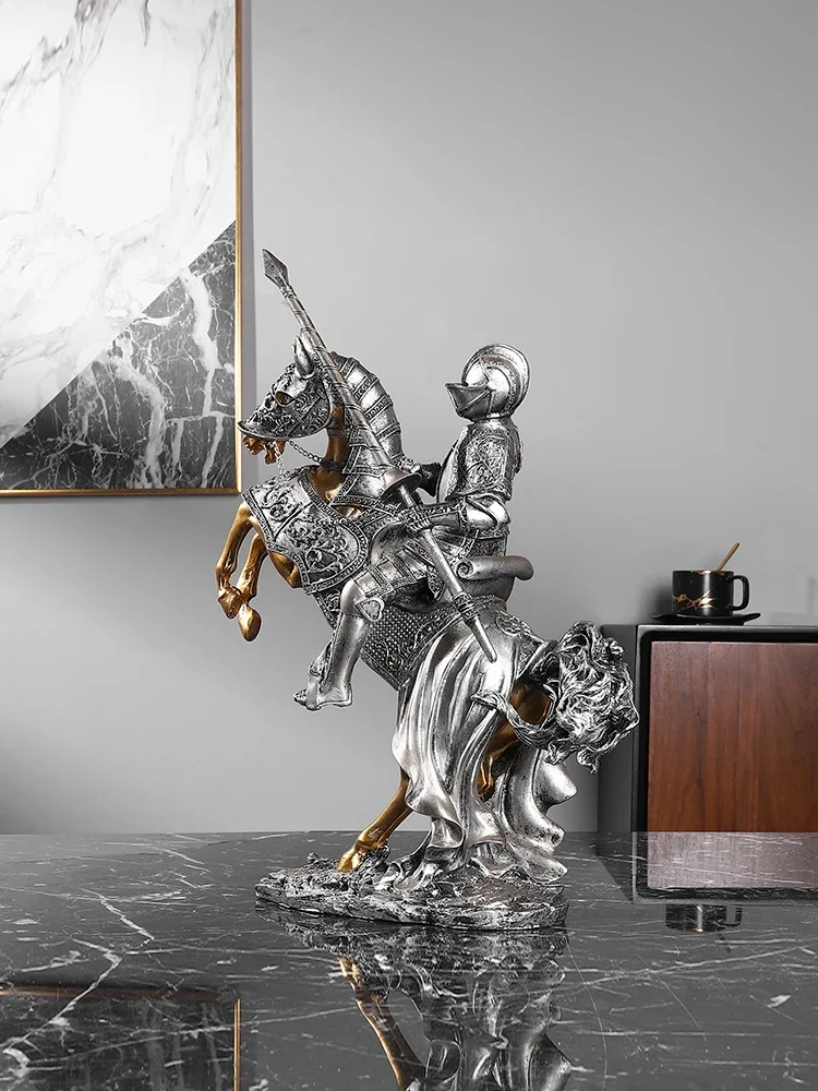 تمثال الإبداعية بندقية فارس الجندي نموذج الديكور غرفة المعيشة المنزلي خزانة مشروبات التلفزيون خزانة مكتب سطح المكتب زينة هدية #5