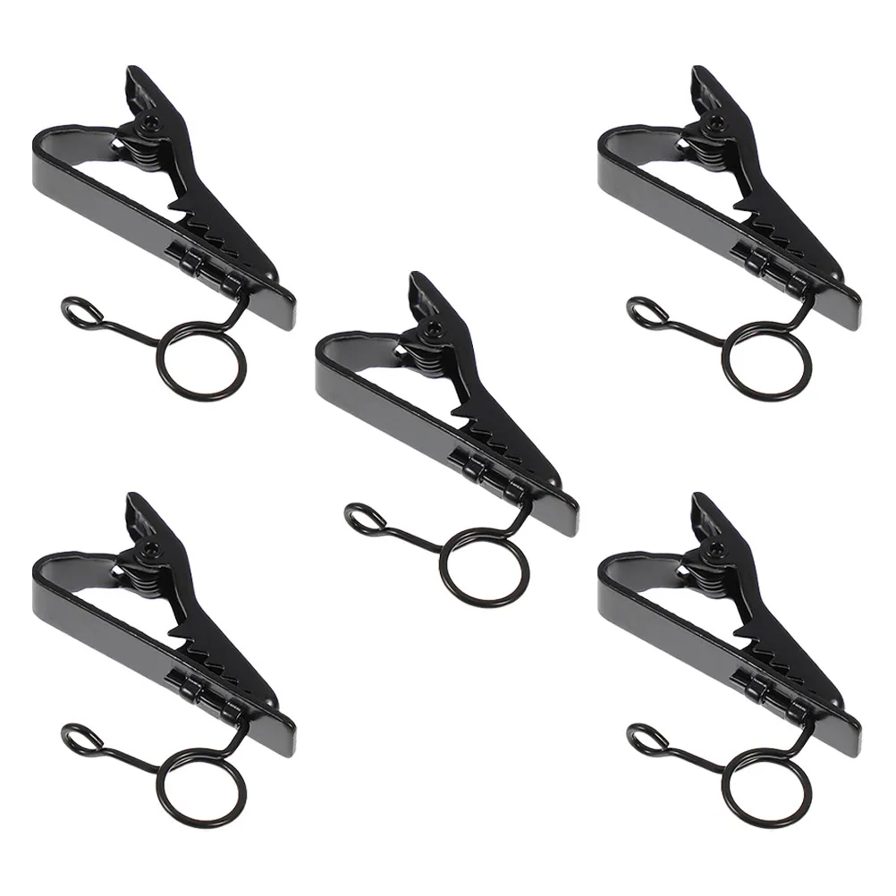 

5pcs Microphone Clips Lavalier Lapel Collar Accessories Black Clamp 7.5mm Adjustable Holder Portable Durability Video Recording