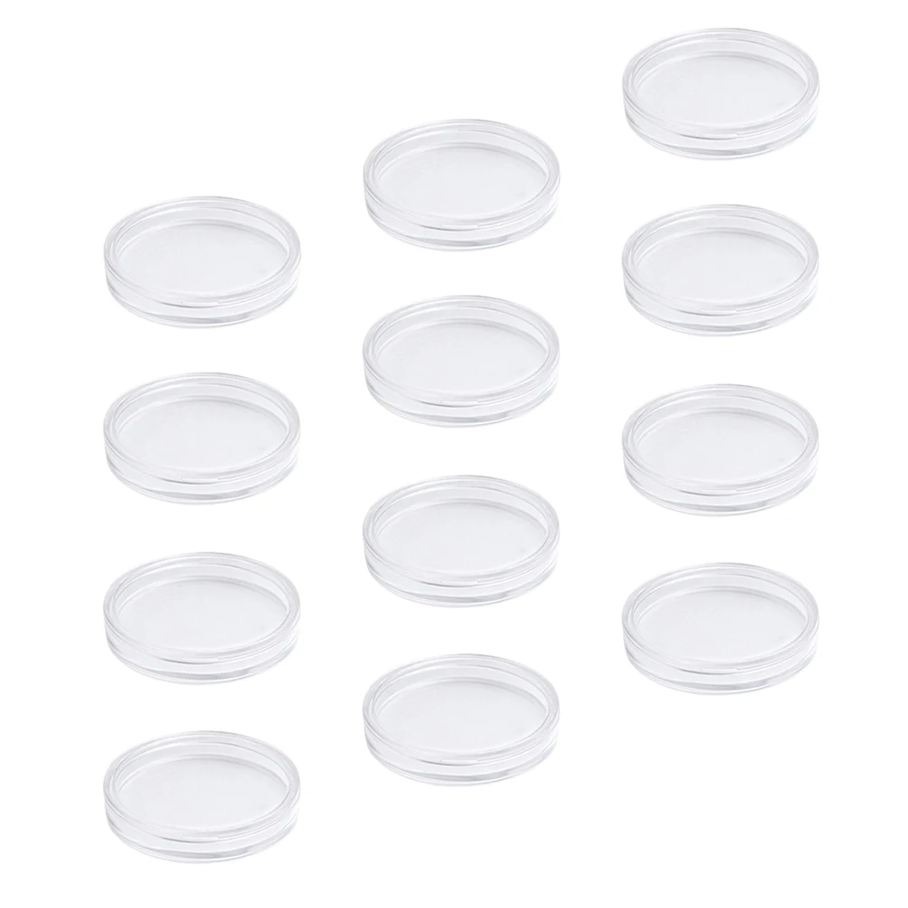 Caja de almacenamiento de monedas, soporte de colección acrílico transparente para exhibir monedas, medallas, coleccionables, organizador portátil, 12 Uds.