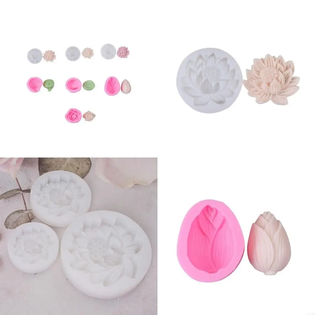 F19B Lotus-Leaf Silicone Mold Seedpod-of Lotus-Shape Mold Handmade-Soap Mold Scented-Candle Epoxy Casting Mold DIY