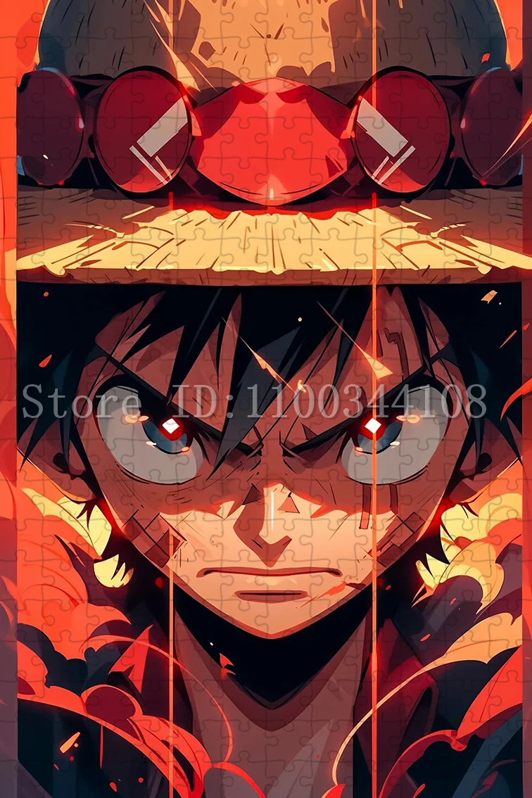 One Piece Monkey D. Luffy Jigsaw Puzzles Creative Intelligence Game Toys for Children Anime Character Puzzles New Year Gifts