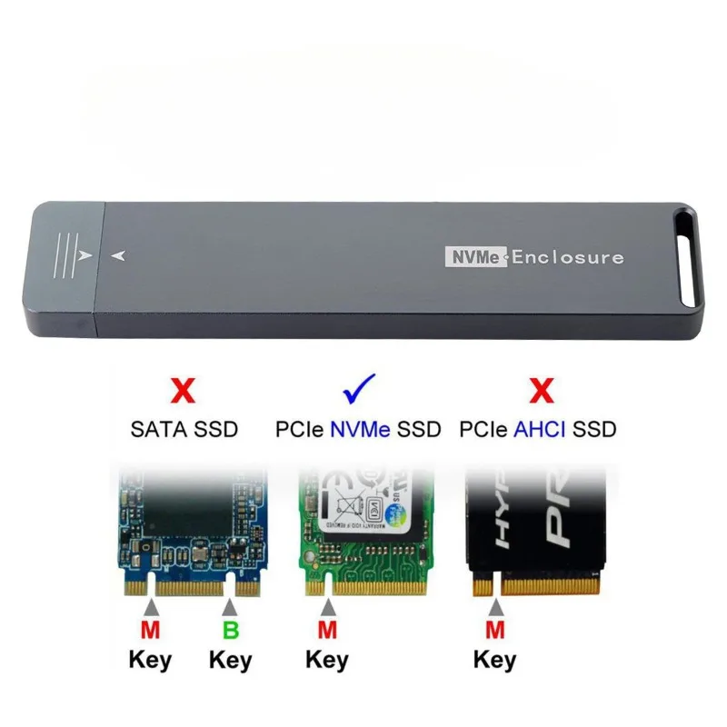 USB 3.0 to M-key M.2 NGFF NVME SSD Case JMS583