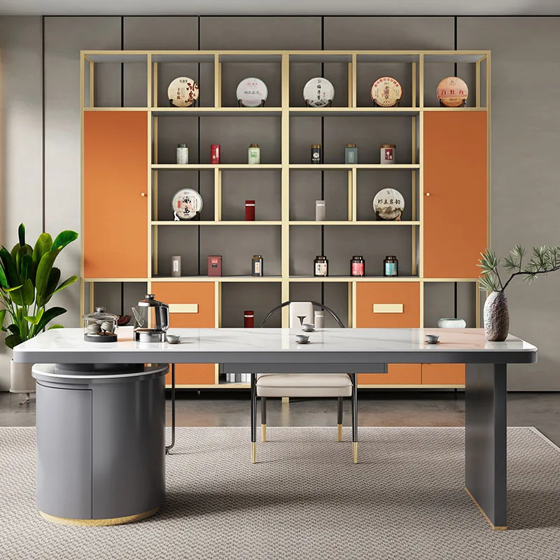 

Light Luxury Bookshelf, Aluminum Alloy Storage Rack, Decorative Rack, Storage Bogu Rack, Duobao Ge Tea Display Cabinet