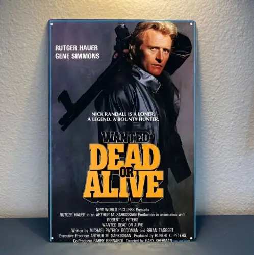 Affiche métallique du film Wanted Dead Or Alive - Plaque en métal de collection 20x30cm