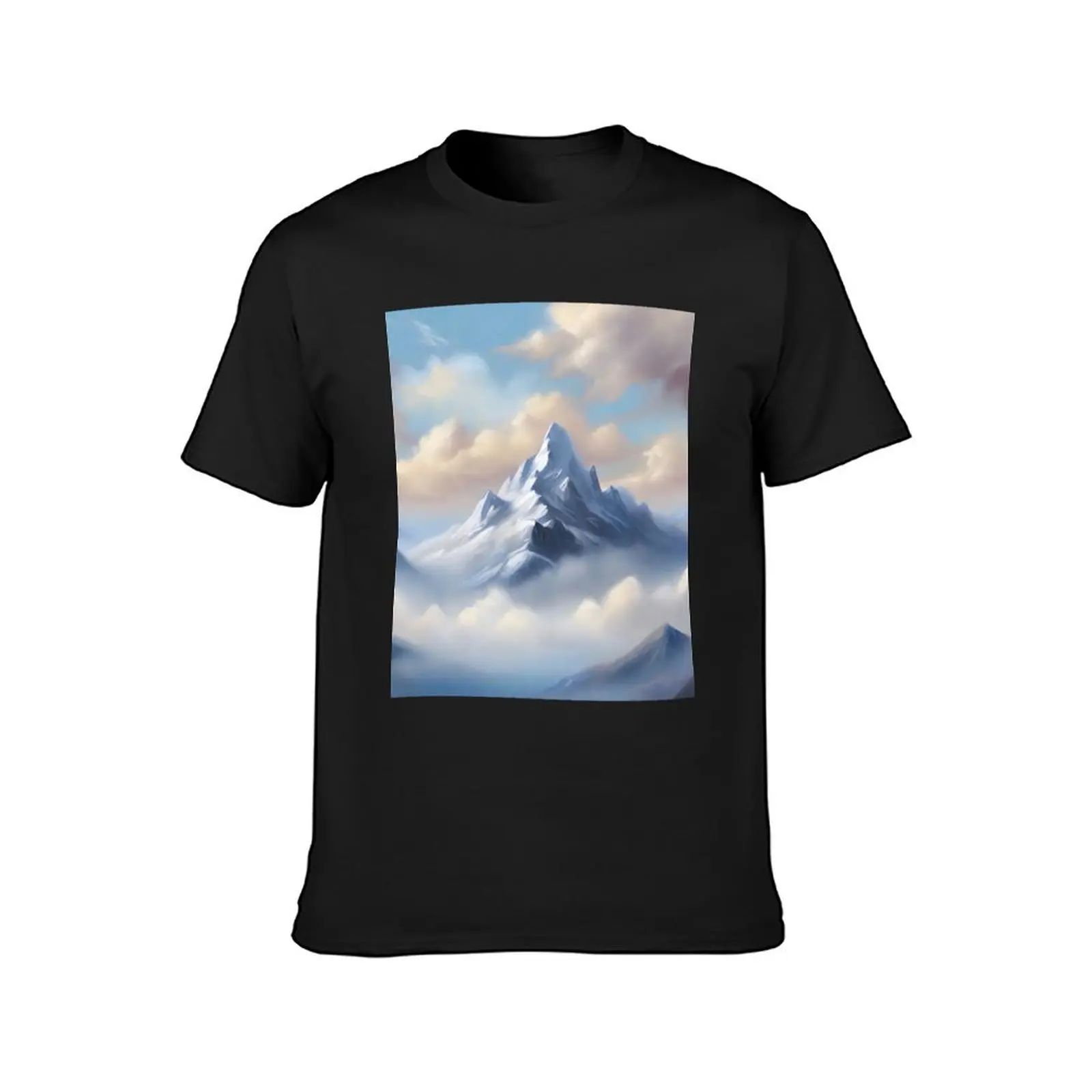 a snowy mountain T-Shirt summer tops for a boy mens workout shirts