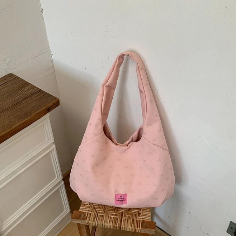 

Однотонные мягкие нейлоновые сумки через плечо с креативным дизайном для женщин, новинка 2026 года, высококачественные, милые, универсальные, простые сумочки