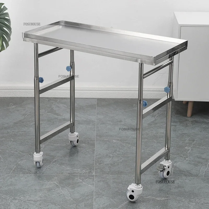 Medizinischer Tablettständer, Hilfswerkzeugwagen, luxuriöser Salonwagen aus Edelstahl, kreativer Salonmöbel-Organizerwagen mit Rädern