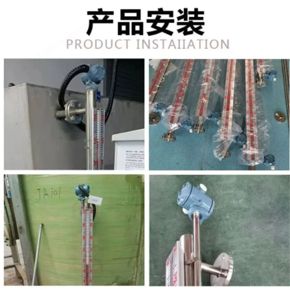 Magnetic Flap Remote Transmitter Magnetic Float Level Gauge Liquid Level Sensor 4-20mA 24VDC Bundled 400mm