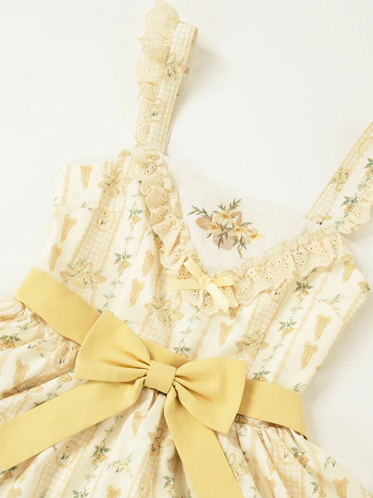 

Countryside 2025 Summer Sweet Lolita Girl Tea Party Dress With Original New Embroidered Print Jsk Large Swing hds23