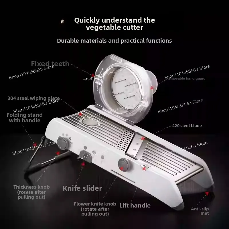 LMETJMA KC0450 Ultra-Sharp Mandolin Slicer - Upgraded Adjustable Thickness Vegetable Slicer and Dice for Kitchens