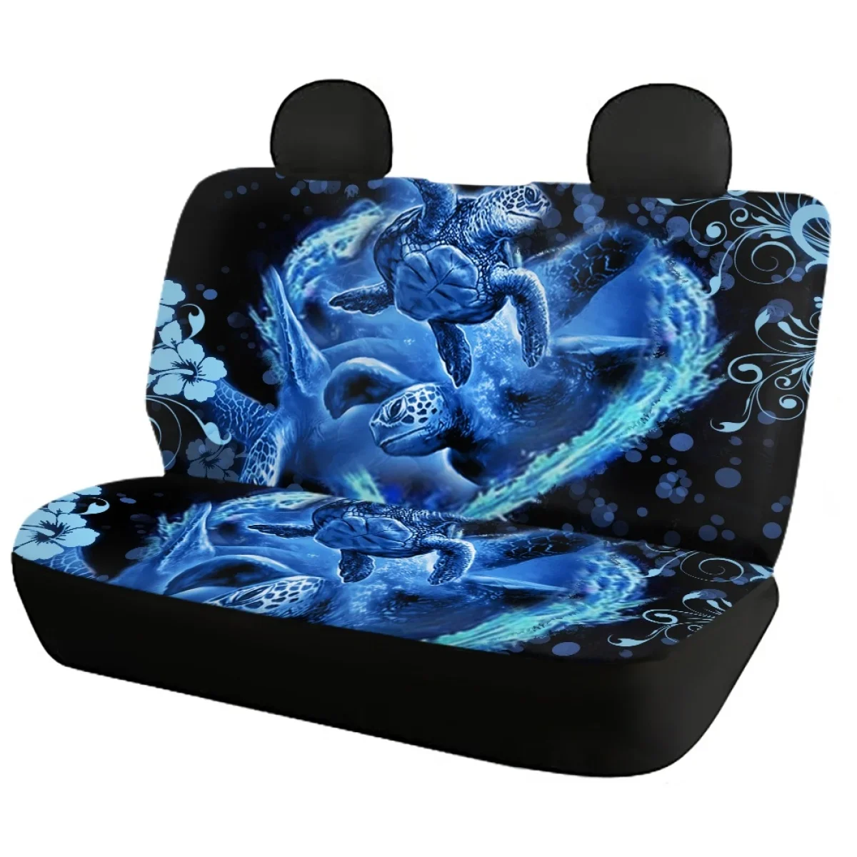 Breathable Car Interior Seat Covers Hawaiian Sea Turtle Print Comfortable Full Set Vehicle Seat Protector Soft Front/Back Autos