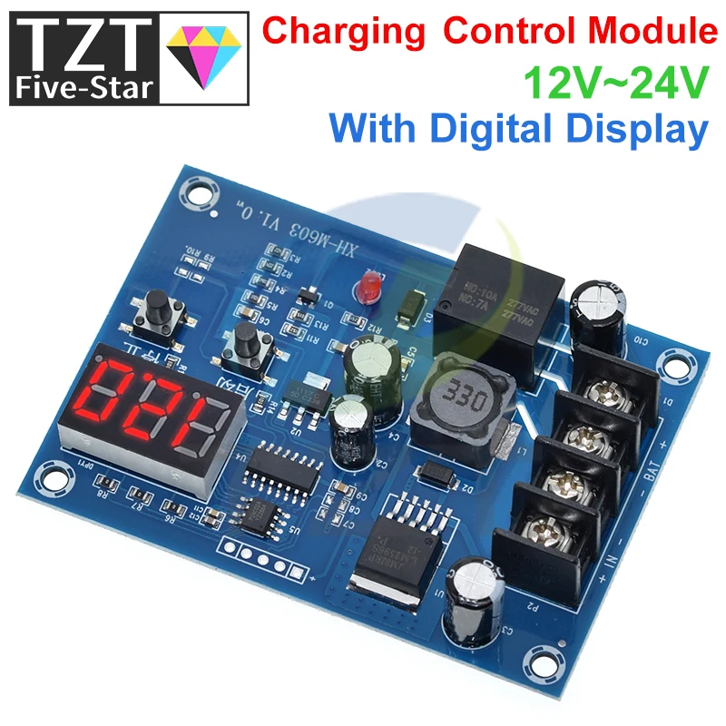 TZT XH-M603 modulo di controllo della ricarica 12-24V scheda di protezione dell\'interruttore di controllo del caricabatteria al litio con Display a