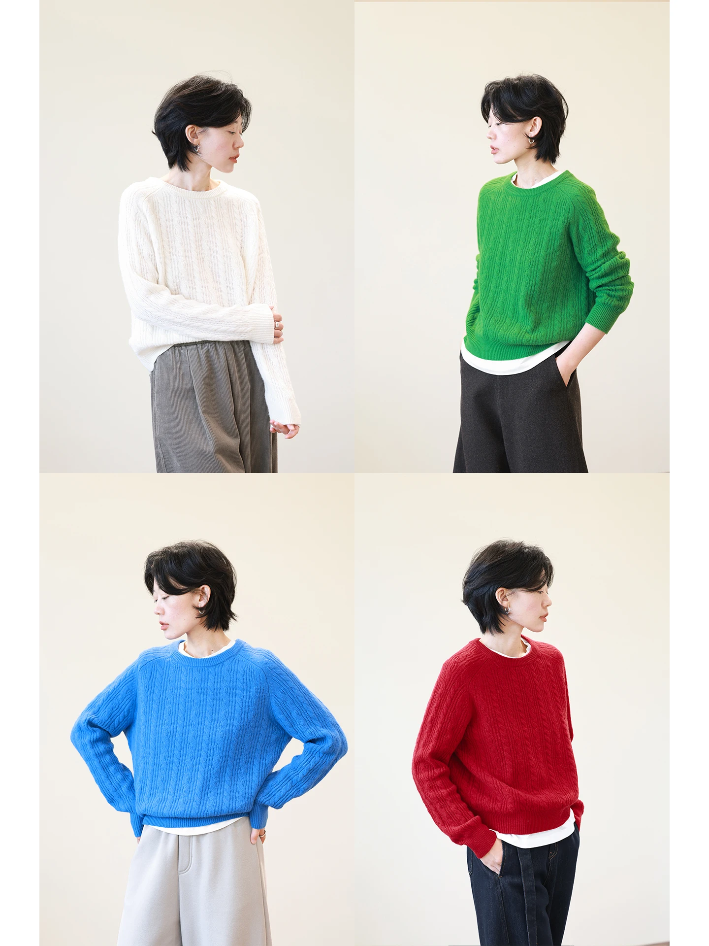 

Warm Comfortable Women's Woolen Knitted Sweater Casual Loose Fit Long Sve round Ne Twist Pattern Winter Inner Wear Top