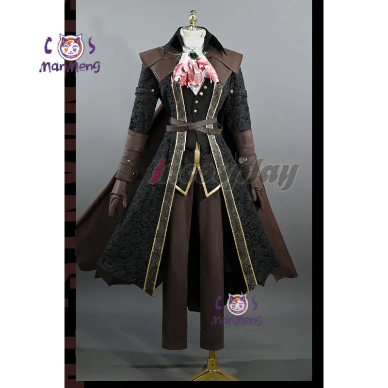 

Lady Maria hunter Game Bloodborne Cosplay Astral Clocktower Costume Coat cloak hat shoe cover gloves Man Woman Halloween uniform