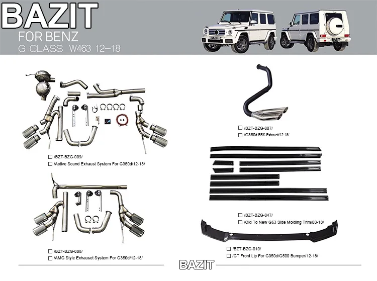 Suitable for Mercedes-benz uses the G-Class W463 G350D active exhaust system in silver