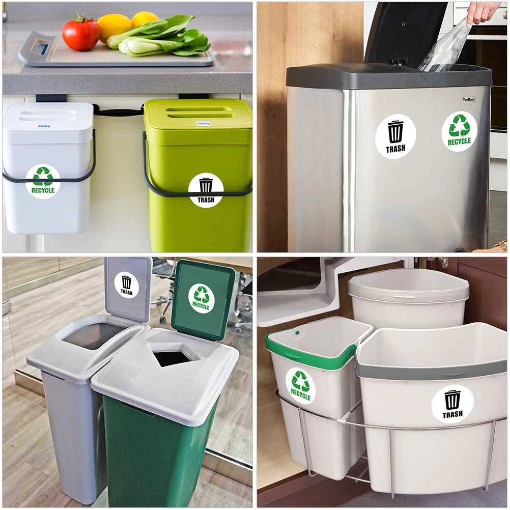 

1Set Garbage Classification Label Stickers 6 Sheets PVC Reusable Environmental Protection for Home Office Hotel Public