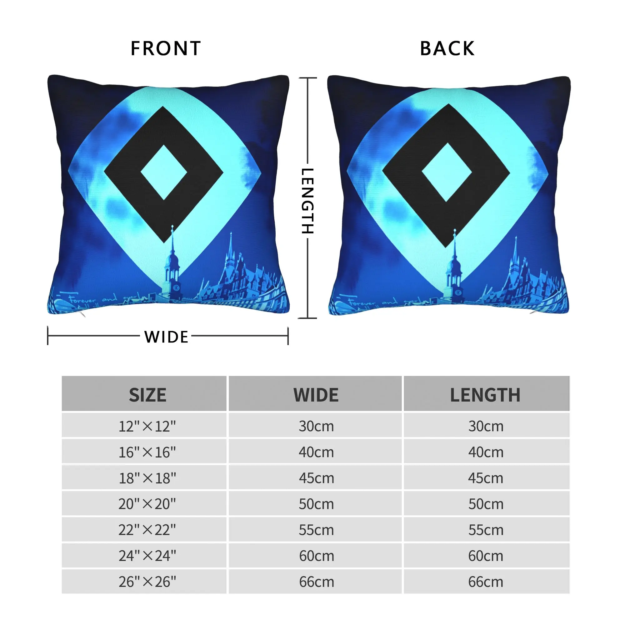 HSV German Soccer Club Pillow Cover Hamburgers SV Kawaii Pillow Case For Living Room Sofa Soft Cushion Cover Birthday Present