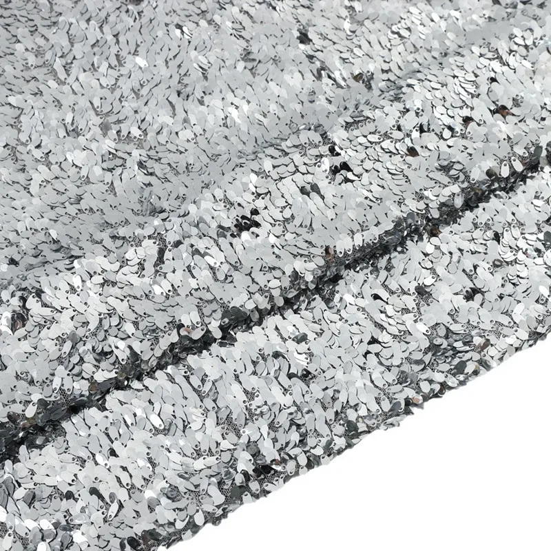 Teardrop‑Shaped 3D Embossed Sequin Embroidered Tulle Fabric for Wedding Evening Gown Stage Performance Costume Sewing Material