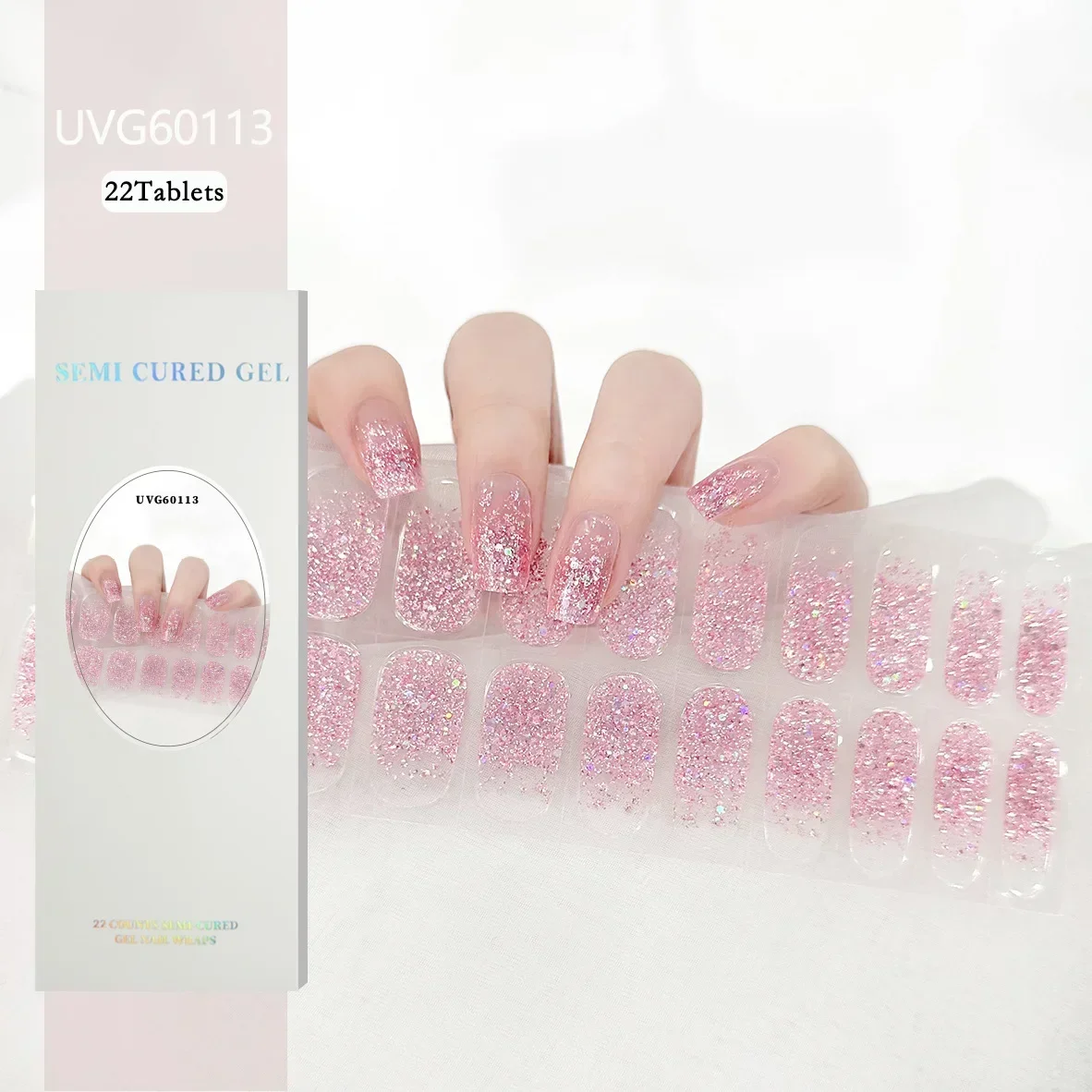 Enveloppes d'ongles en gel durci à la lampe UV, longue durée, couverture complète, vernis, décalcomanies adhésives, manucure française, pointes pour extension d'ongles