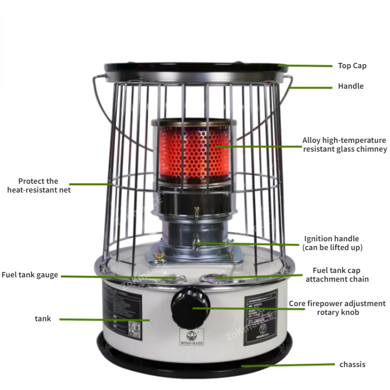 6L Portable Kerosene Stove Heater Kerosene Space Heater Outdoor Kerosene Heater for Camping  Fishing Hunting Cooking