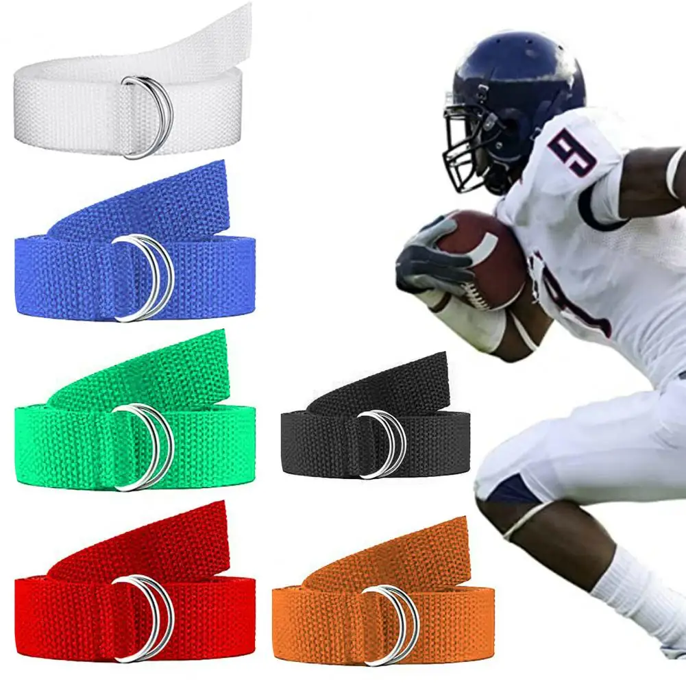 

Rugby Training Belt 1.3m Long Belt with D-Ring Quick Release Outdoor Sports Training Belt Web Football Belt for Adults Kids