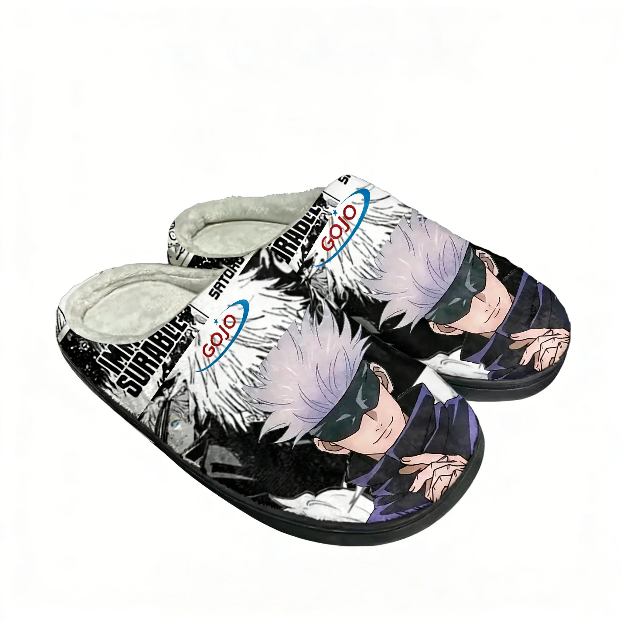 

Хлопковые тапочки Satoru Gojo для всей семьи: мужские, женские, подростковые, высококачественные плюшевые домашние повседневные теплые тапочки на заказ