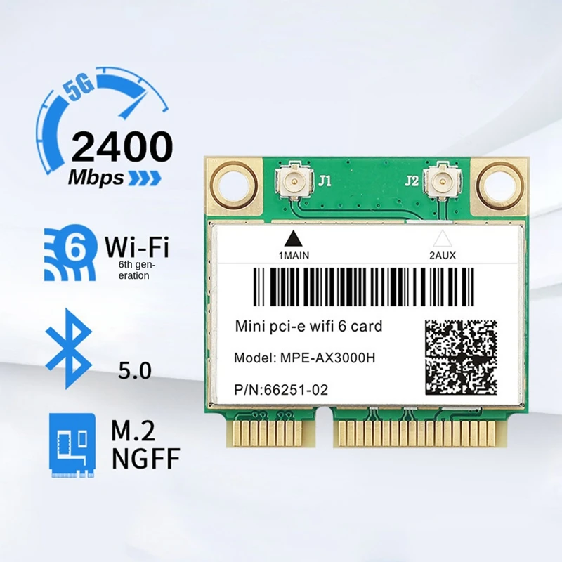 Wifi 6E AX3000H Wireless Wifi Network Card BT 5.2 For Mini PCIE Wi-Fi Adapter For Desktop/Laptop Win10