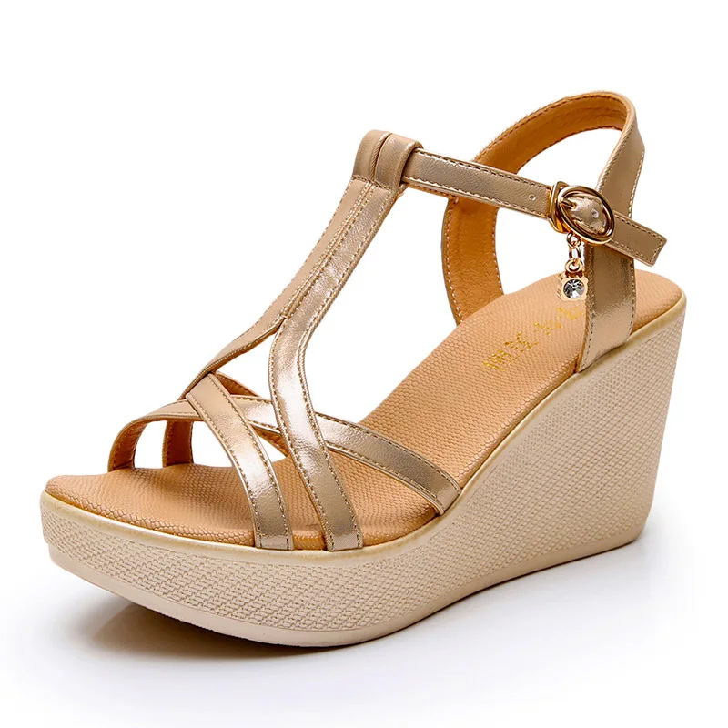 Rome Wedge Woman Summer Platform Shoe Woman Elegant Party Dress Sandal Female Women Fish Mouth Sandal Ladies 2024 Size 32-43