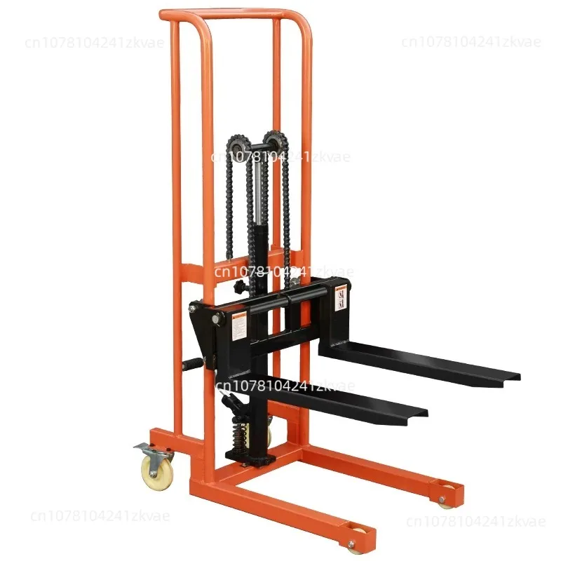 Manual small forklift household stacker hydraulic transporter