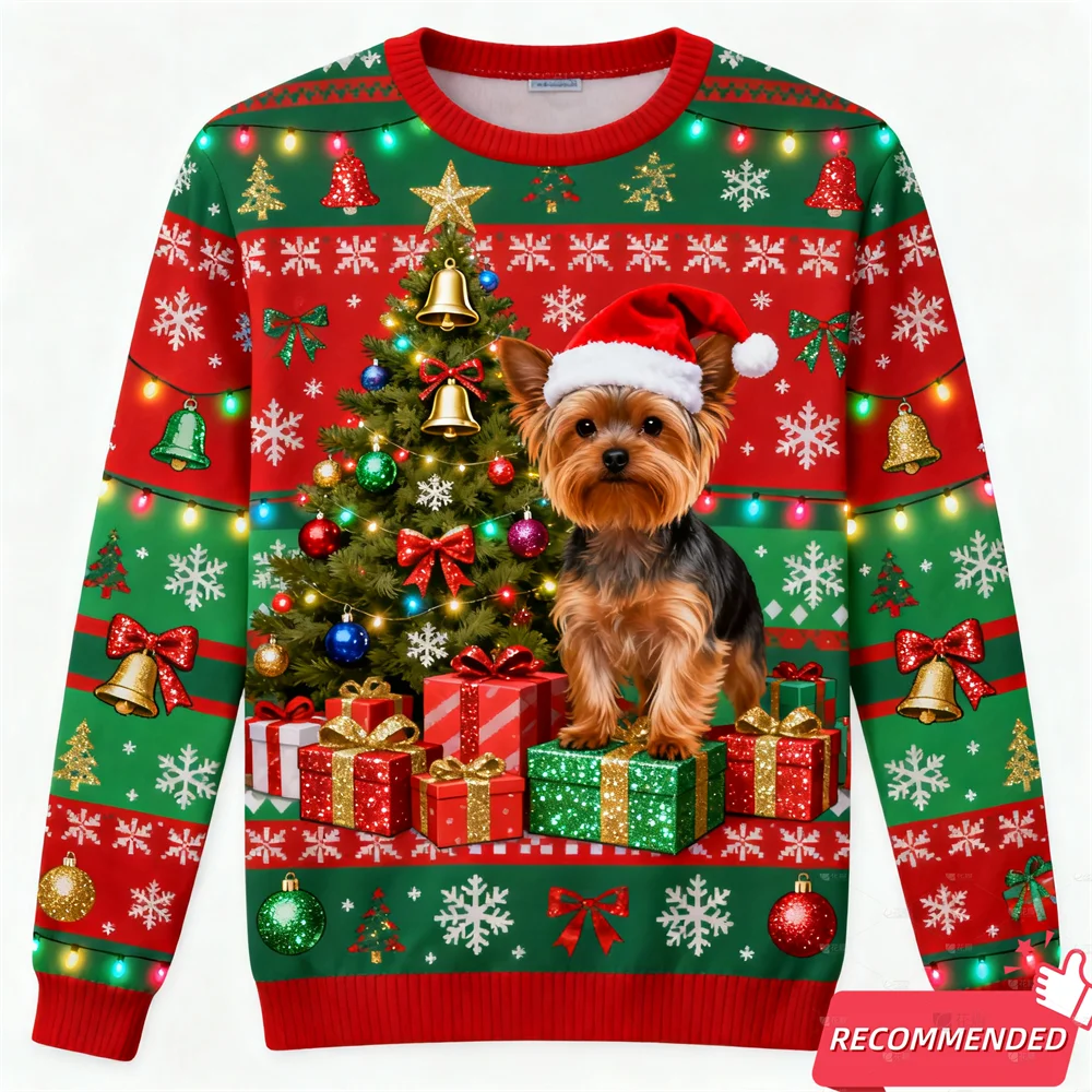 القبيح عيد الميلاد سترة رجل ثلاثية الأبعاد الكلاب طباعة البلوز رجل البلوزات ملابس حريمي جديد بلوزات اليومية غير رسمية طويلة الأكمام رياضية #5