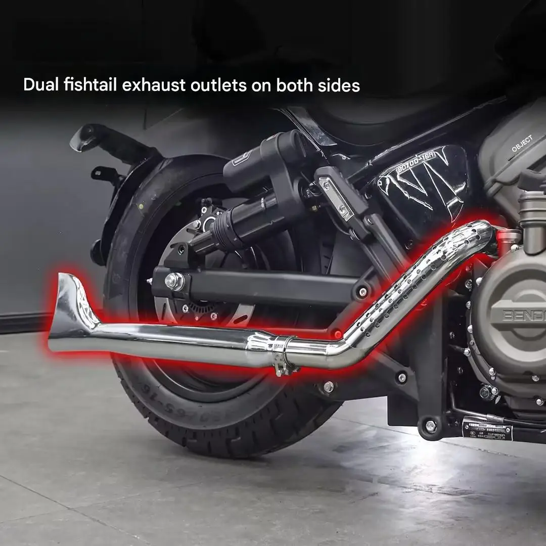 Dual Side Fish Tail Muffler Full Exhaust System For BENDA ROCK 707 707 Pro 707 Ultra