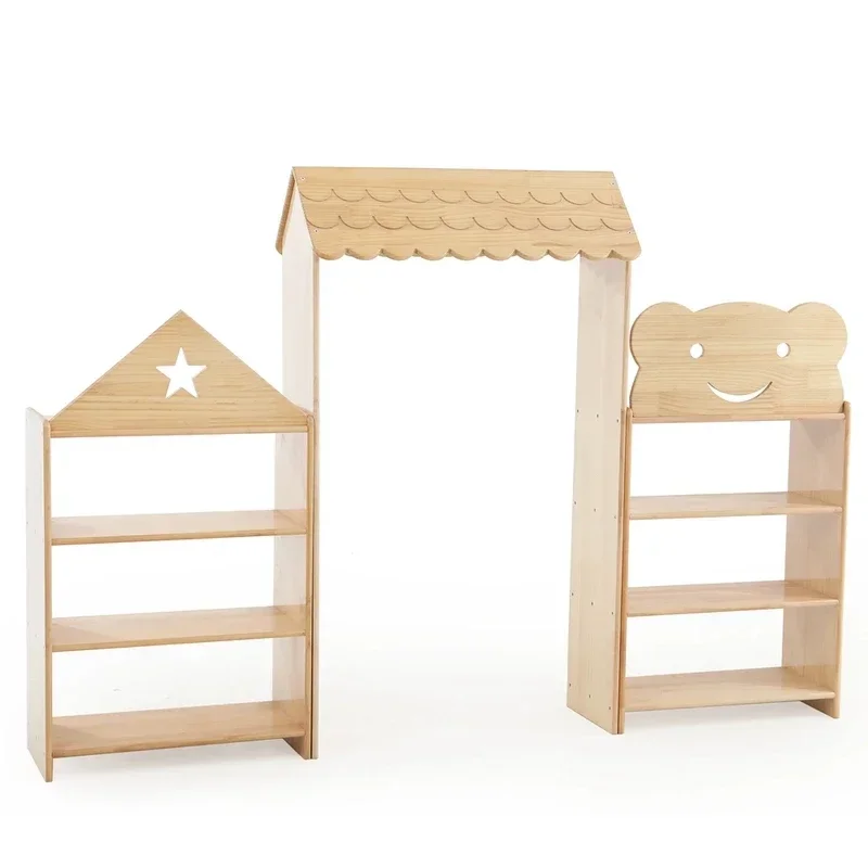 Kids Wooden Toy Storage Cabinets Furniture Wood Children Toys Storage Kindergarten Montessori Daycare Cabinet