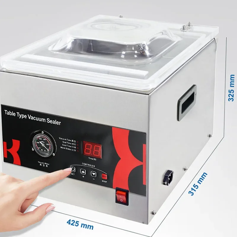 DZ-260C desktop vacuum sealing machine food vacuum machine packaging machine automatic dry wet dual-use vacuum small commercial