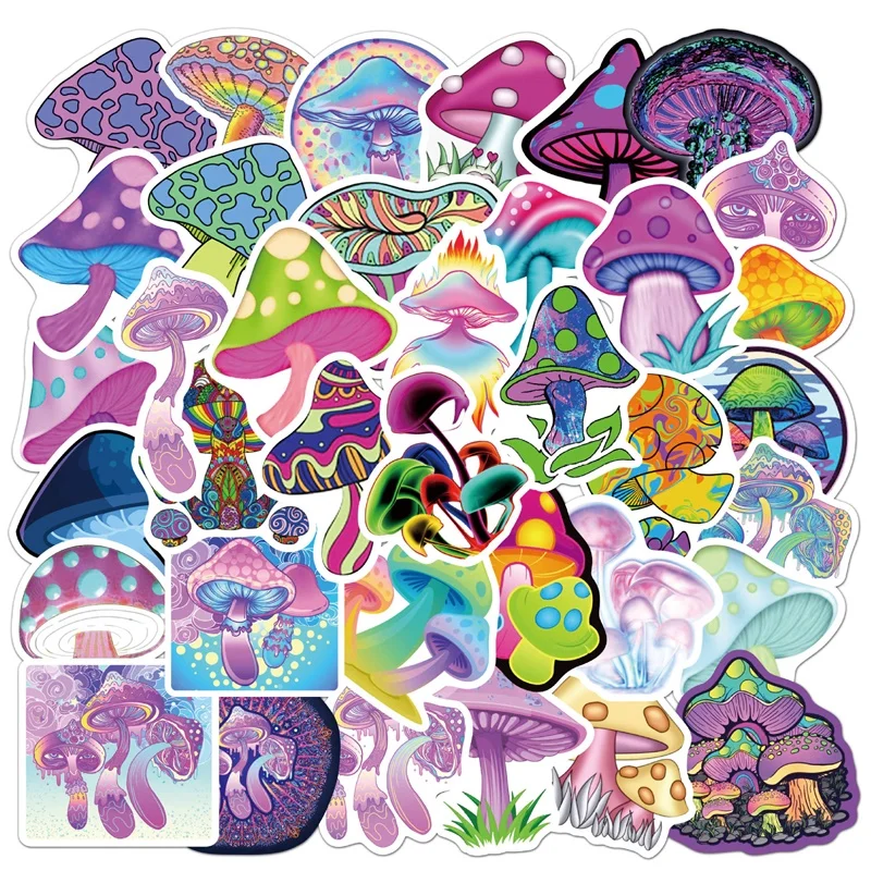 

10/30/50PCS Cute Dreamy Mushroom PVC Sticky Sticker Aesthetic Children's DIY Decoration Scrapbooking Hand Accounting Supplies