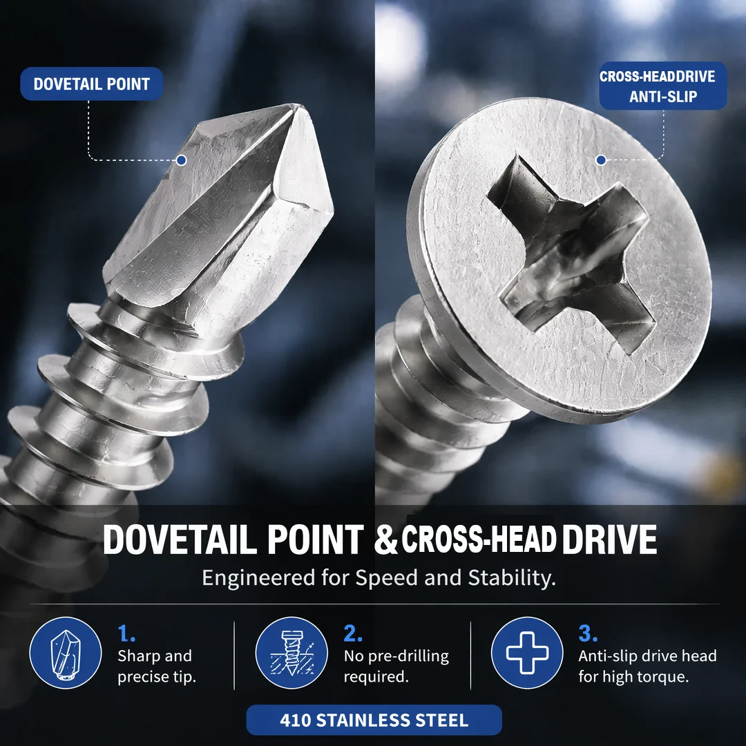 M4.2 Cross-head Screw Large Truss Washer Head Self Drilling Screws, 410 Stainless Steel, Available in 13/16/19/25/32mm