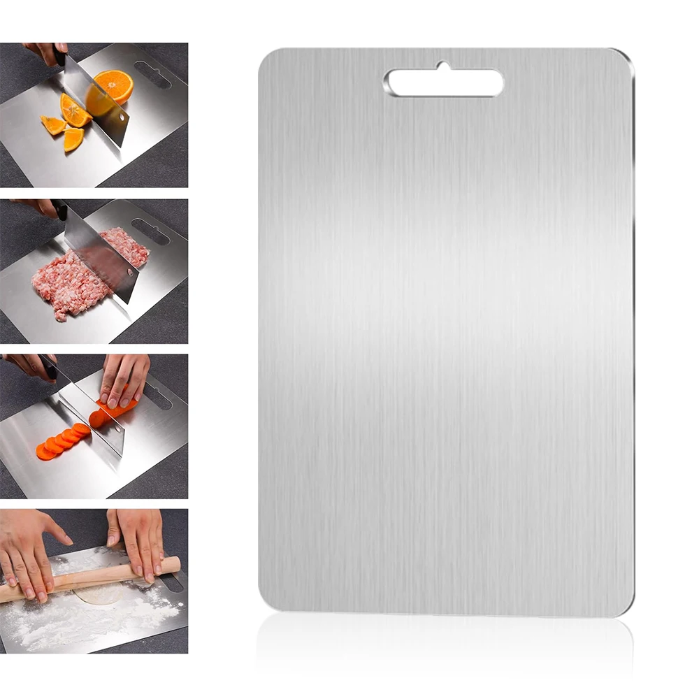 

Kitchen Cutting Board Stainless Steel Chopping Board Panel Table Non-stick Food Cutting Kneading Dough Board Kitchen Accessory