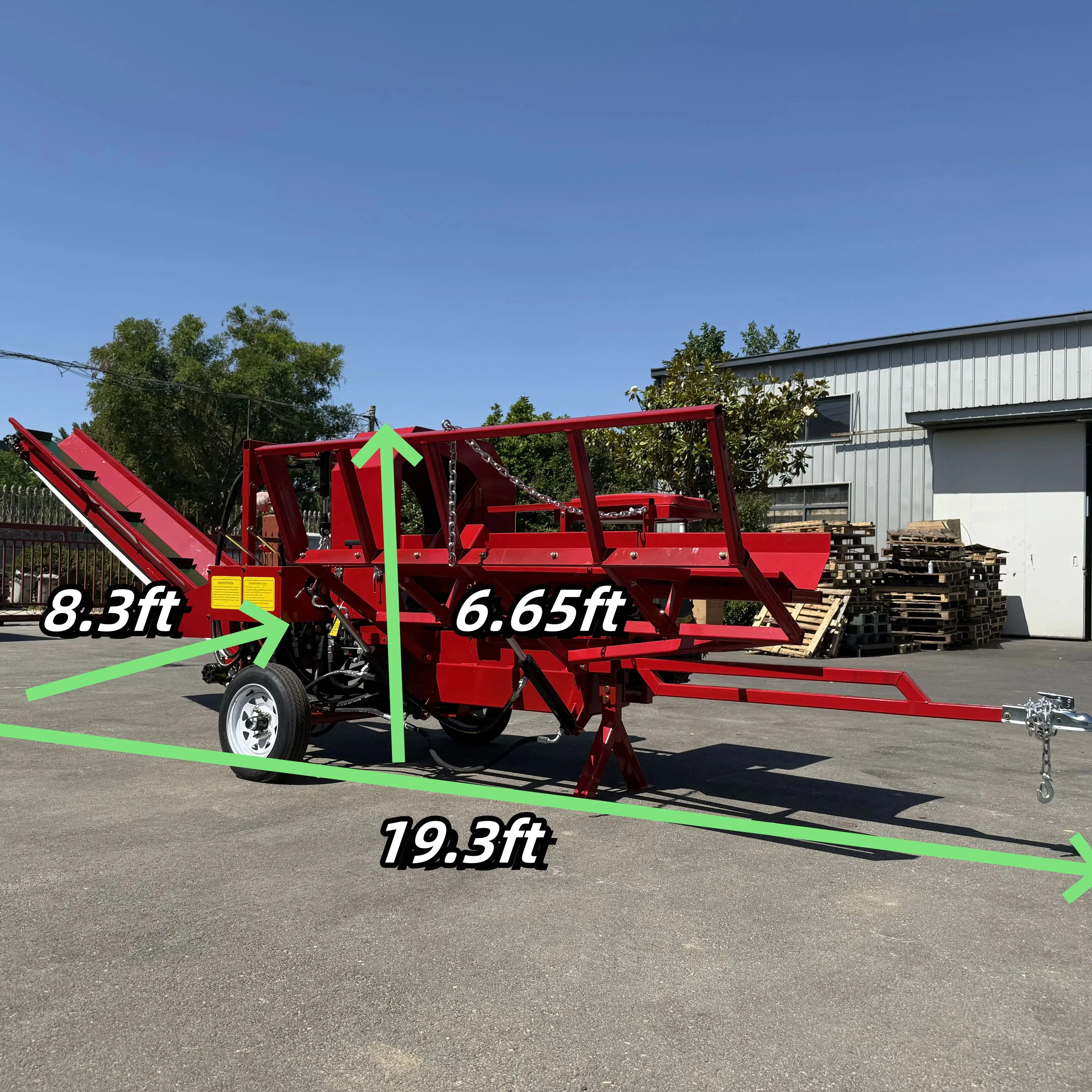 YIHUITONG 27T Firewood Processor With 739cc RATO Engine,17.32in Max Cut, 20in Chainsaw, 6-Way Wedge, Log Lifter, 3M Conveyor