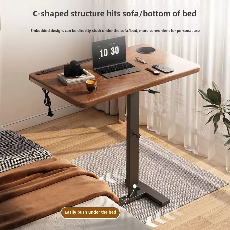 Overbed Laptop Desk with Wheels, Adjustable Height and Tilt Tabletop for Bedroom and Office