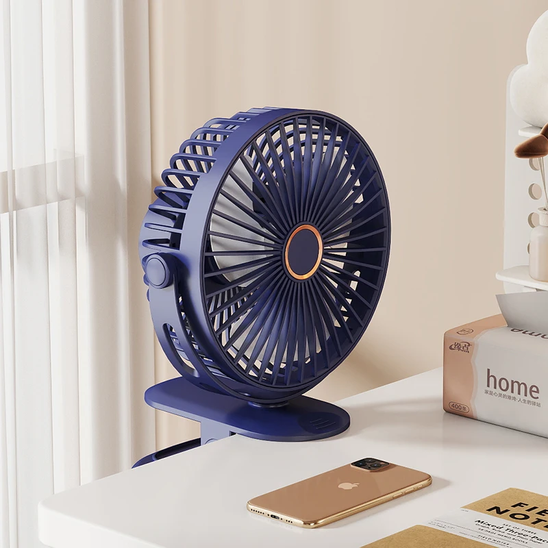Portable Clip on Fan Small Powerful 3 Speed Quiet 360° Rotate USB Rechargeable Mini Personal Cooling Fan for Desk Table Gift
