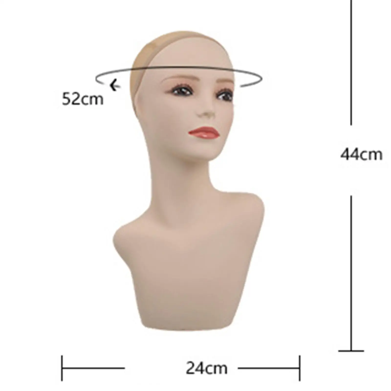 Female Mannequin Head Multipurpose Hat Display Rack Wig Display Model for Glasses Scarf Hairpieces Wig Making Styling Hats